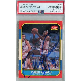 1986/87 Fleer Basketball #70 Cedric Maxwell PSA/DNA Auto 9 *8343 (Reed Buy)