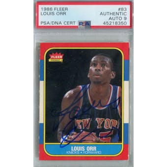 1986/87 Fleer Basketball #83 Louis Orr PSA/DNA Auto 9 *8350 (Reed Buy)
