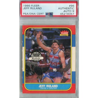 1986/87 Fleer Basketball #96 Jeff Ruland PSA/DNA Auto 9 *8357 (Reed Buy)