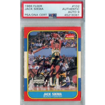 1986/87 Fleer Basketball #102 Jack Sikma PSA/DNA Auto 9 *8361 (Reed Buy)