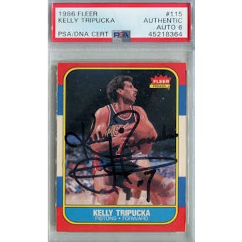 1986/87 Fleer Basketball #115 Kelly Tripucka RC PSA/DNA Auto 6 *8364 (Reed Buy)