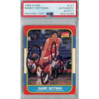 1986/87 Fleer Basketball #127 Randy Wittman PSA/DNA Auto 7 *8368 (Reed Buy)