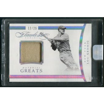 2016 Panini Flawless #14 Lou Gehrig Material Greats Jersey #12/25