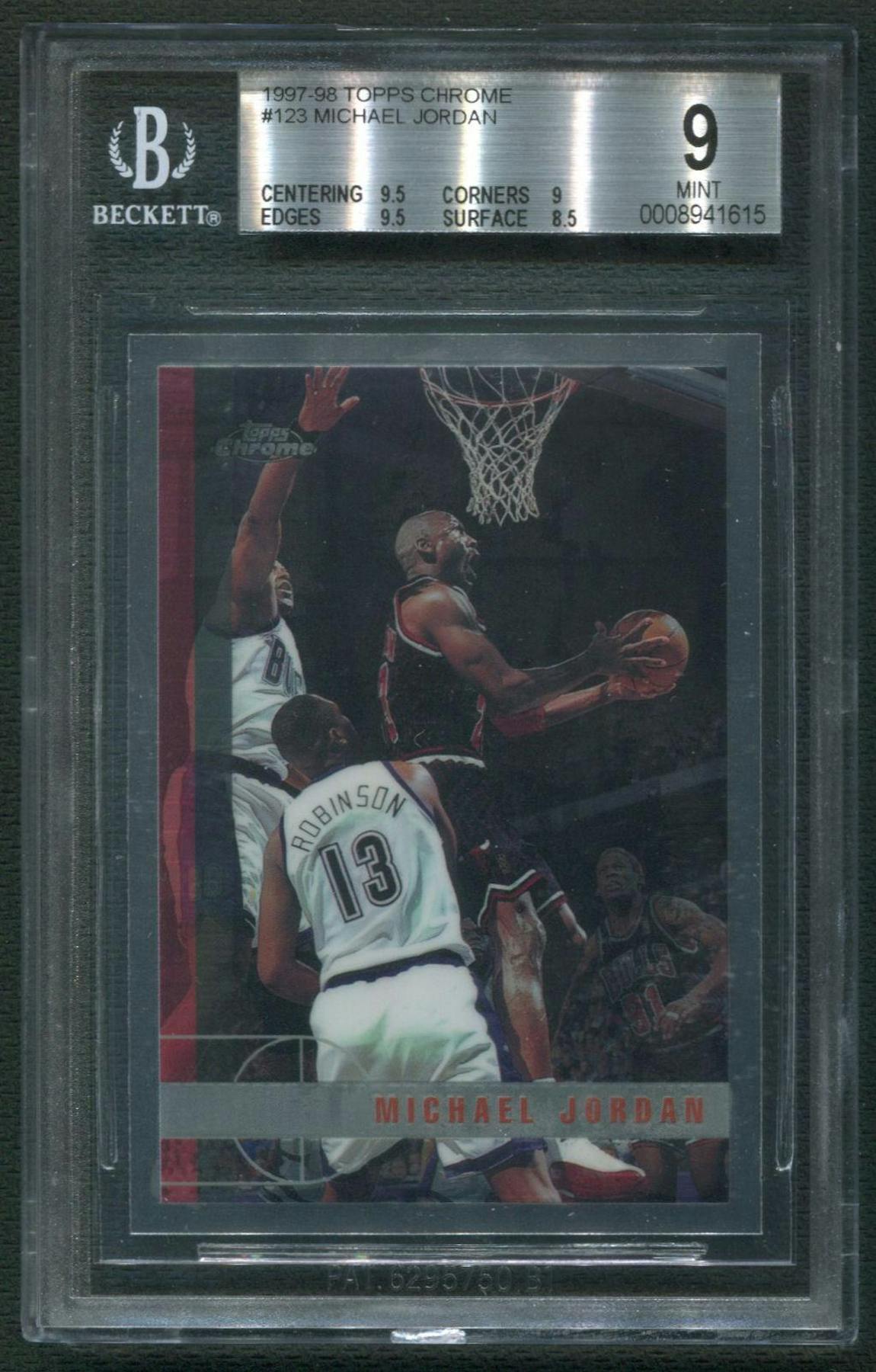 1997 98 Topps Chrome 123 Michael Jordan Bgs 9 Mint Da