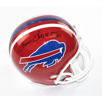 Thurman Thomas Autographed Buffalo Bills Full Size Replica Football Helmet w/HOF insc