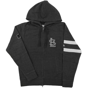 St. Louis Cardinals Majestic Gray Clubhouse Fleece Full Zip Hoodie (Adult Small)