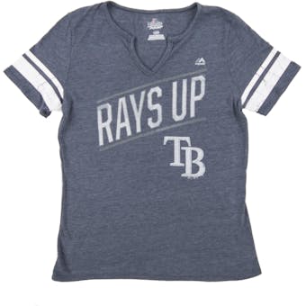 Tampa Bay Rays Majestic Success Is Earned Navy Tri-Blend Tee Shirt (Women Large)