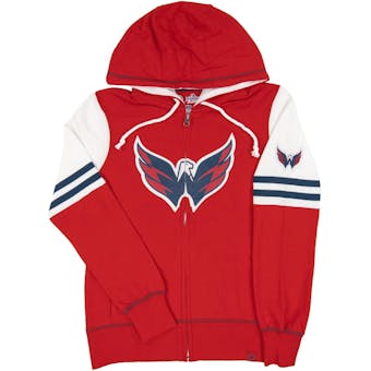 Washington Capitals Majestic Turnbuckle Red Zip Up Hoodie (Womens X-Large)
