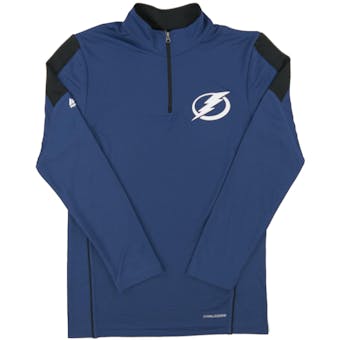 Tampa Bay Lightning Majestic Blue Status Inquiry Performance 1/4 Zip Long Sleeve (Adult S)