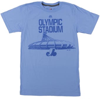 Montreal Expos Majestic Light Blue Prime Time Comeback Tee Shirt (Adult Large)