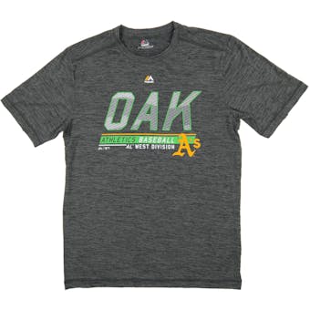 Oakland Athletics Majestic Gray Feel The Drama Performance Tee Shirt (Adult X-Large)