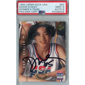 1994 Upper Deck USA Basketball #83 Dawn Staley RC PSA 9 (Mint) Auto 9 *8929 (Reed Buy)