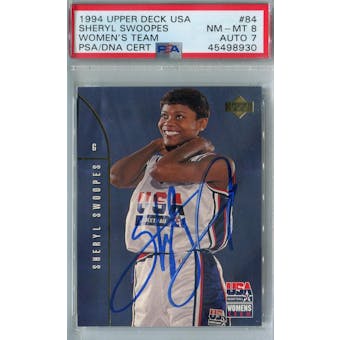 1994 Upper Deck USA Basketball #84 Sheryl Swoopes RC PSA 8 (NM-MT) Auto 7 *8930 (Reed Buy)