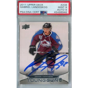 2011/12 Upper Deck Hockey #208 Gabriel Landeskog Young Guns RC PSA 9 (Mint) Auto 9 *8946 (Reed Buy)