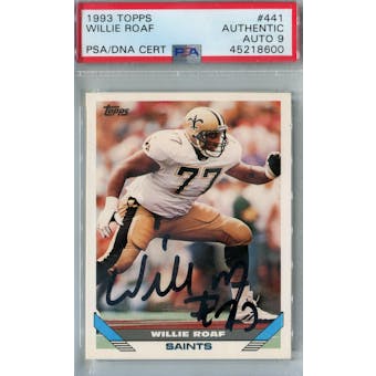 1993 Topps Football #441 Willie Roaf RC PSA AUTH  Auto 9 *8600 (Reed Buy)