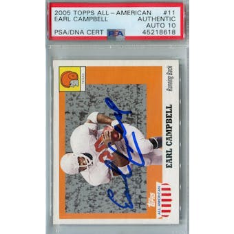 2005 Topps All-American Football #11 Earl Campbell PSA AUTH Auto 10 *8618 (Reed Buy)