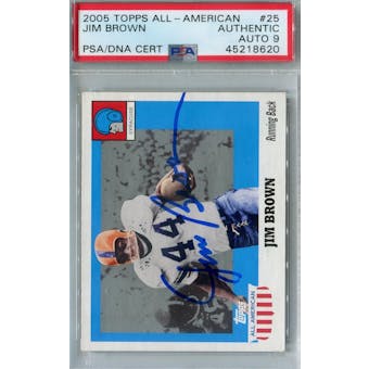 2005 Topps All-American Football #25 Jim Brown PSA AUTH Auto 9 *8620 (Reed Buy)