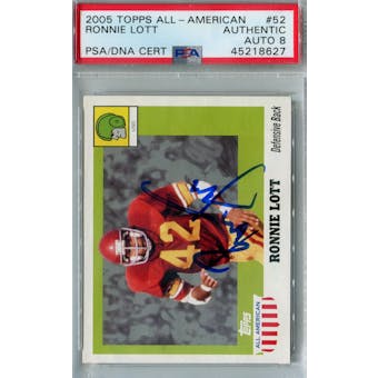 2005 Topps All-American Football #52 Ronnie Lott PSA AUTH Auto 8 *8627 (Reed Buy)