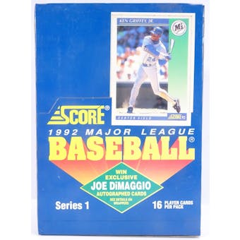 1992 Score Series 1 Baseball Wax Box (Reed Buy)
