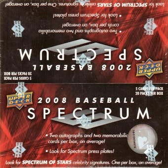 2008 Upper Deck Spectrum Baseball Hobby Box