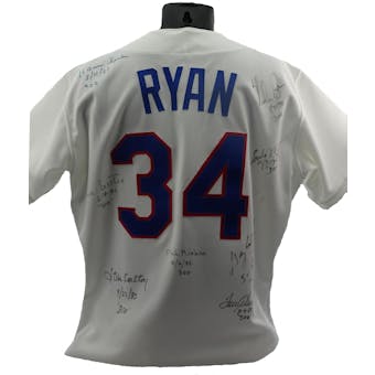 Nolan Ryan Autographed 300 Game Winners Jersey (8 sigs) JSA X61572 (Reed Buy)