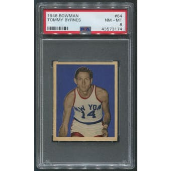 1948 Bowman Basketball #64 Tommy Byrnes PSA 8 (NM-MT)