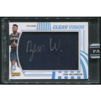 2019/20 Panini Instant Clear Vision #CV1 Zion Williamson Rookie Jersey Auto #08/10