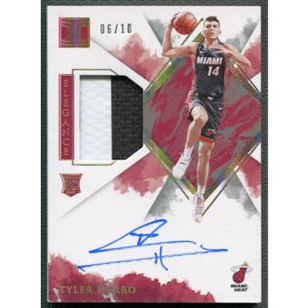 2019/20 Panini Impeccable #177 Tyler Herro Holo Gold Rookie Patch Auto #06/10