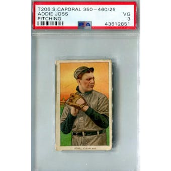 1909-11 T-206 Sweet Caporal 350-460/25 Addie Joss Pitching PSA 3 (VG) *2851 (Reed Buy)