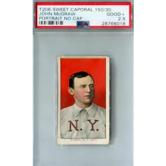 1909-11 T-206 Sweet Caporal 150/30 John McGraw Portrait No Cap PSA 2.5 (Good+) *6018 (Reed Buy)
