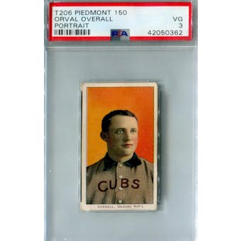 1909-11 T-206 Piedmont 150 Orval Overall Portrait PSA 3 (VG) *0362 (Reed Buy)