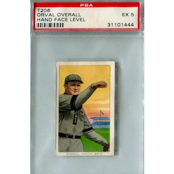1909-11 T-206 Sweet Caporal 350/30 Orval Overall Hand Face Level PSA 5 (EX) *1444 (Reed Buy)