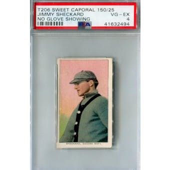 1909-11 T-206 Sweet Caporal 150/25 Jimmy Sheckard No Glove Showing PSA 4 (VG-EX) *2494 (Reed Buy)