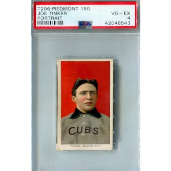 1909-11 T-206 Piedmont 150 Joe Tinker Portrait PSA 4 (VG-EX) *8543 (Reed Buy)