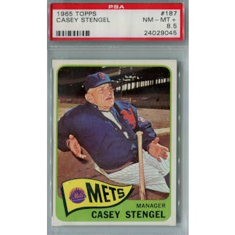 1965 Topps #187 Casey Stengel PSA 8.5 (NM-MT+) *9045 (Reed Buy)