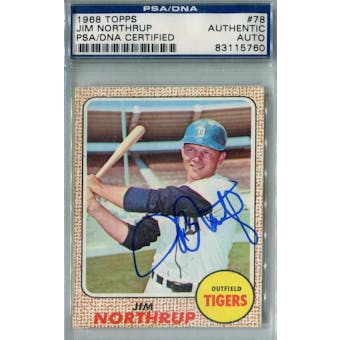 1968 Topps #78 Jim Northrup Autograph PSA AUTH *5760 (Reed Buy)