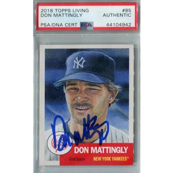2018 Topps Living #85 Don Mattingly Autograph PSA AUTH *4942 (Reed Buy)