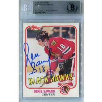 1981/82 Topps #W75 Denis Savard RC Autograph BAS AUTH *1942 (Reed Buy)