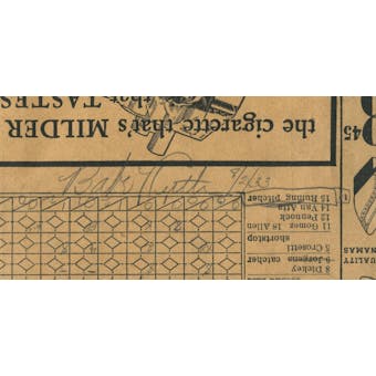 Babe Ruth Auto Signed Scoredcard From 8/2/1933 Yankees Vs. Athletics JSA LOA