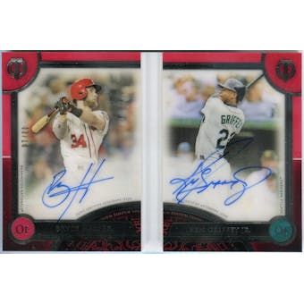 2017 Topps Tribute Tandem Autograph Booklets Red #TTHG Bryce Harper/Ken Griffey Jr. #/10 (Reed Buy)