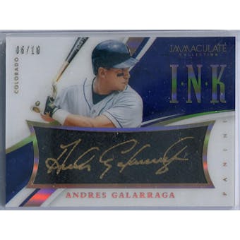2015 Immaculate Collection Immaculate Ink Holo Gold #6 Andres Galarraga Autograph #/10 (Reed Buy)