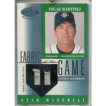 2001 Leaf Certified Materials Fabric of the Game #80JN Edgar Martinez #/11 (Reed Buy)