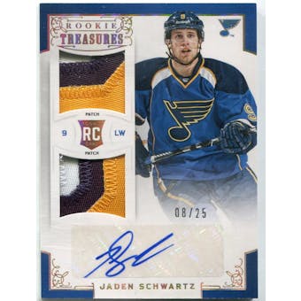 2012/13 Panini Rookie Anthology Rookie Treasures Patches #147 Jaden Schwartz JSY Autograph #/25 (Reed Buy)