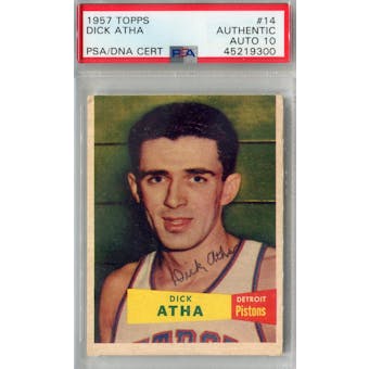 1957/58 Topps #14 Dick Atha PSA AUTH Auto 10 *9300 (Reed Buy)