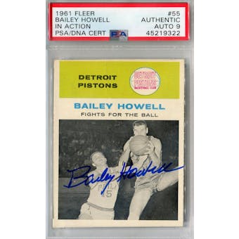 1961/62 Fleer #55 Bailey Howell IA PSA AUTH Auto 9 *9322 (Reed Buy)