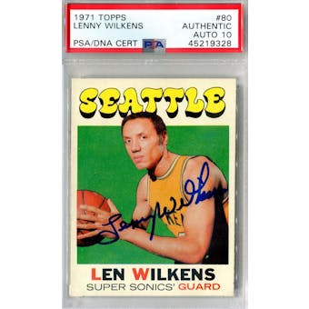 1971/72 Topps #80 Lenny Wilkens PSA AUTH Auto 10 *9328 (Reed Buy)