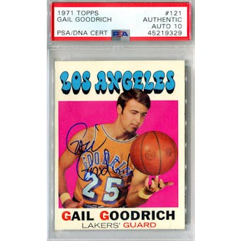 1971/72 Topps #121 Gail Goodrich PSA AUTH Auto 10 *9329 (Reed Buy)