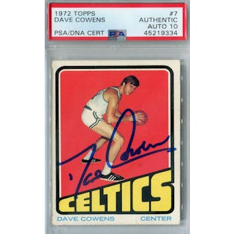 1972/73 Topps #7 Dave Cowens PSA AUTH Auto 10 *9334 (Reed Buy)