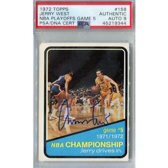 1972/73 Topps #158 Jerry West PSA AUTH Auto 9 *9344 (Reed Buy)