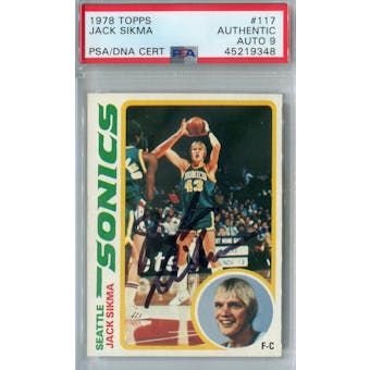 1978/79 Topps #117 Jack Sikma RC PSA AUTH Auto 9 *9348 (Reed Buy)